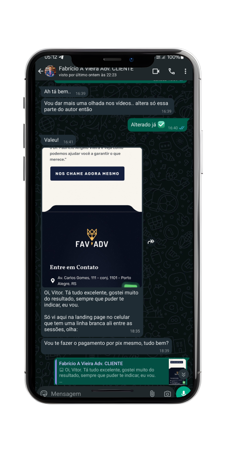 depoimento whatsapp 01 Vitor Santos Web designer