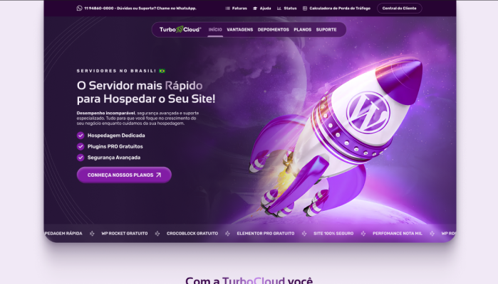 PORTFÓLIO - HERO - Redesign Turbo Cloud - Vitor Santos Web Designer