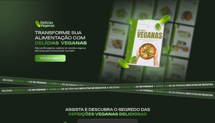 PORTFÓLIO - HERO - LP Delícias Veganas - Vitor Santos Web Designer