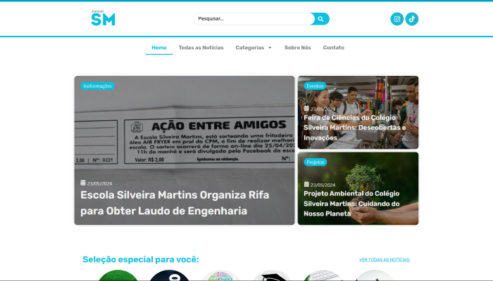 PORTFÓLIO - HERO - Jornal SM - Vitor Santos Web Designer