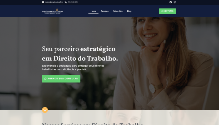 PORTFÓLIO - HERO - Site Institucional Adv. Fabrício Angelo Vieira - Vitor Santos Web Designer